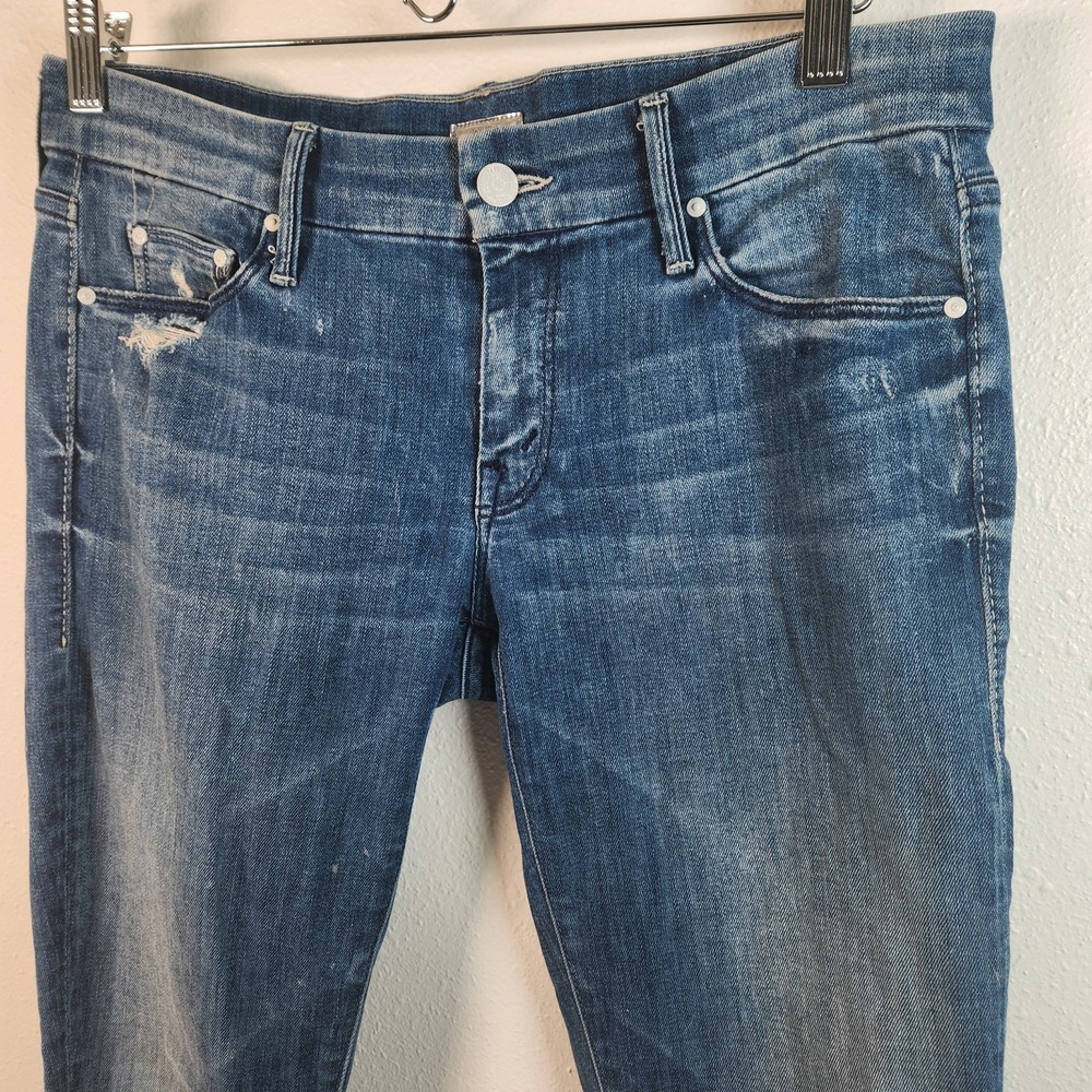 MOTHER Jeans The Looker Crop Zip Graffiti Girl Ankle Jeans Size 29 - Picture 3 of 9